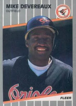1989 Fleer Update Mike Devereaux Variant #U-2 card image