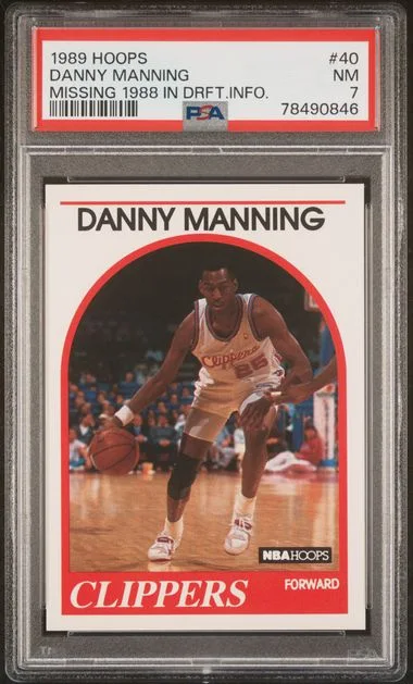 1989 Hoops In Draft Info. 40 Danny Manning Error-Missing #1988 card image