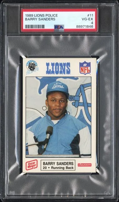 1989 Lions Police Barry Sanders #11 card image