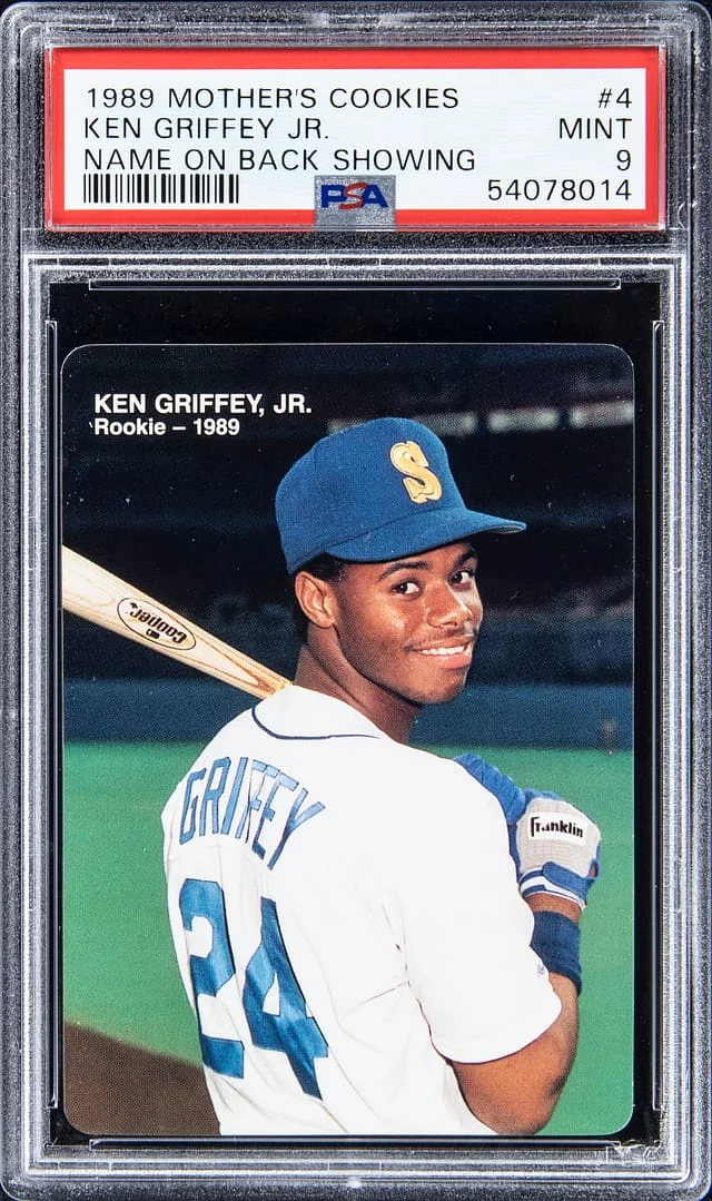 1989 Mother's Cookies Ken Griffey Jr., Name on Back Showing #4 card image