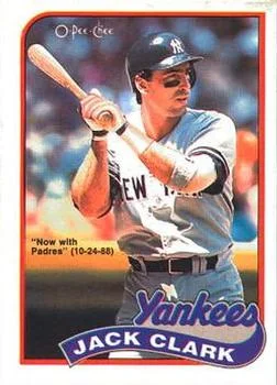 1989 O-Pee-Chee Jack Clark #3 card image