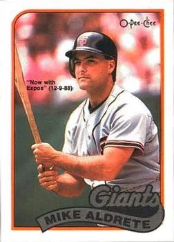 1989 O-Pee-Chee Mike Aldrete #9 card image