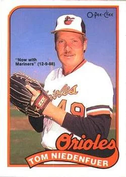 1989 O-Pee-Chee Tom Niedenfuer #14 card image