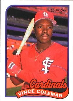 1989 O-Pee-Chee Vince Coleman #90 card image