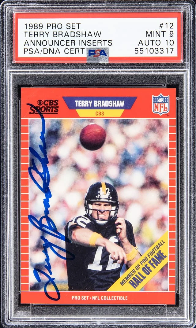 1989 Pro Set Announcer Inserts Terry Bradshaw #12 card image