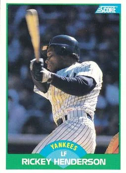 1989 Score Rickey Henderson #70 card image