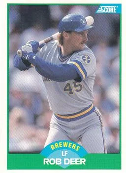 1989 Score Rob Deer #72 card image