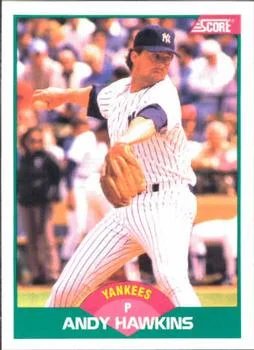 1989 Score Rookie & Traded Andy Hawkins #14T card image