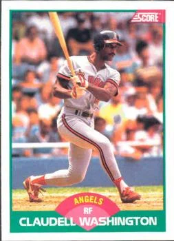 1989 Score Rookie & Traded Claudell Washington #10T card image