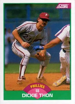 1989 Score Rookie & Traded Dickie Thon #55T card image