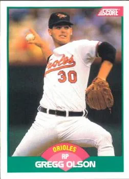 1989 Score Rookie & Traded Gregg Olson #96T card image