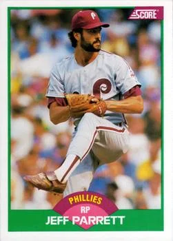 1989 Score Rookie & Traded Jeff Parrett Variant #33T card image