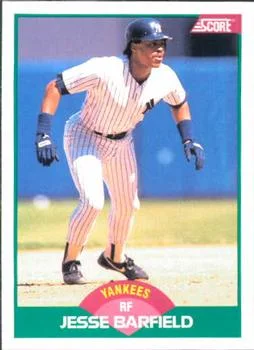 1989 Score Rookie & Traded Jesse Barfield #22T card image