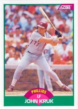 1989 Score Rookie & Traded John Kruk #70T card image