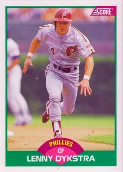 1989 Score Rookie & Traded Lenny Dykstra #28T card image