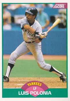 1989 Score Rookie & Traded Luis Polonia #38T card image