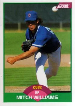 1989 Score Rookie & Traded Mitch Williams #32T card image
