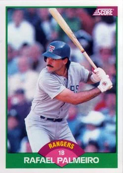 1989 Score Rookie & Traded Rafael Palmeiro #1T card image