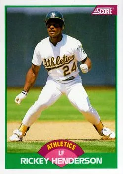 1989 Score Rookie & Traded Rickey Henderson #50T card image