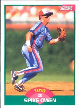 1989 Score Rookie & Traded Spike Owen #13T card image