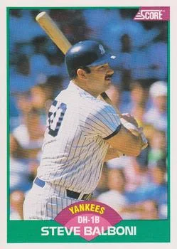 1989 Score Rookie & Traded Steve Balboni #27T card image