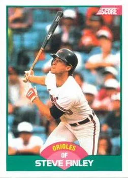 1989 Score Rookie & Traded Steve Finley #95T card image