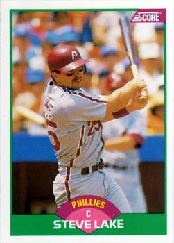 1989 Score Rookie & Traded Steve Lake #12T card image