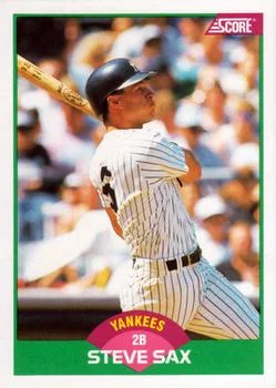 1989 Score Rookie & Traded Steve Sax #20T card image