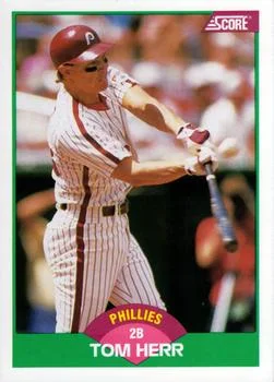 1989 Score Rookie & Traded Tom Herr #9T card image