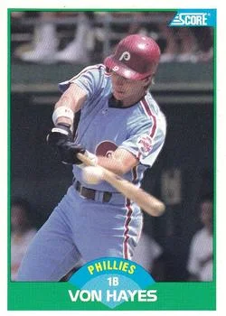 1989 Score Von Hayes #38 card image