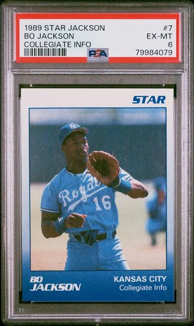 1989 Star Jackson Collegiate Info Bo Jackson #7 card image