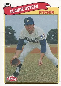 1989 Swell Baseball Greats Claude Osteen #17 card image