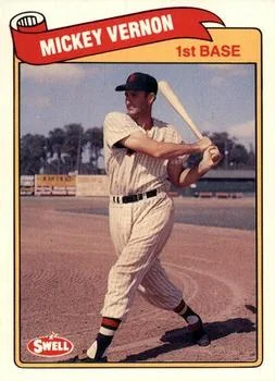 1989 Swell Baseball Greats Mickey Vernon #54 card image
