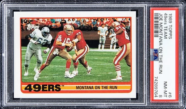 1989 Topps 49ers Team Joe Montana On The Run #6 card image