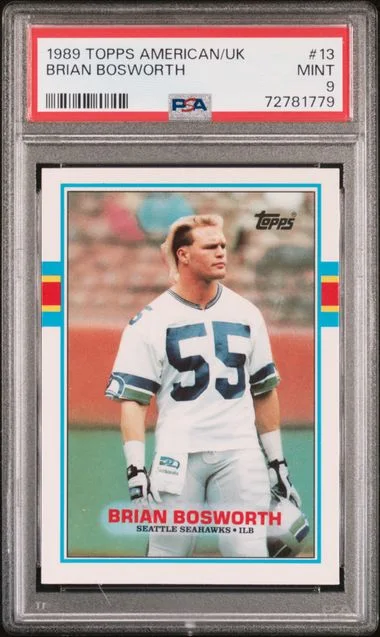 1989 Topps Brian Bosworth American/Uk #13 card image