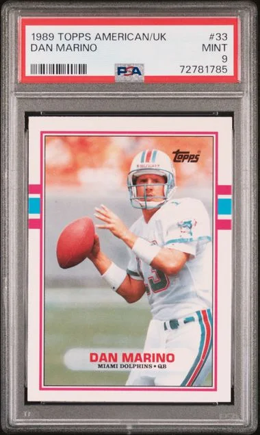 1989 Topps Dan Marino American/UK #33 card image