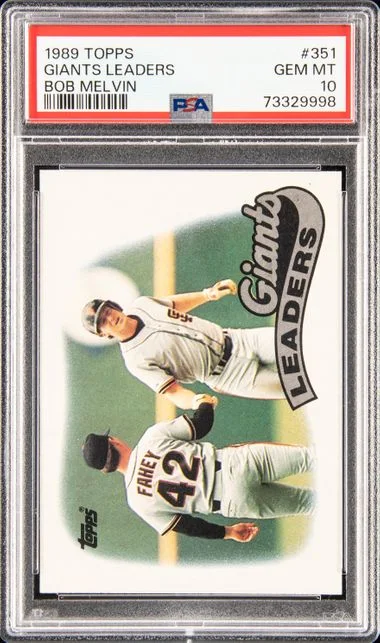 1989 Topps Giants Leaders/Bob Melvin #351 card image