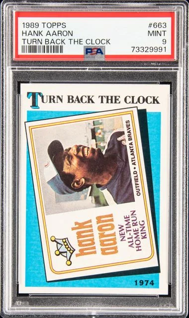 1989 Topps Hank Aaron Turn Back The Clock #663 card image
