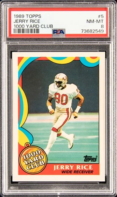 1989 Topps Jerry Rice 1000 Yard Club #5 card image