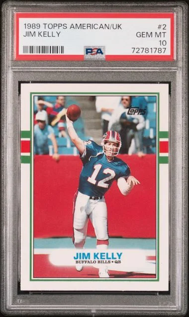 1989 Topps Jim Kelly American/UK #2 card image