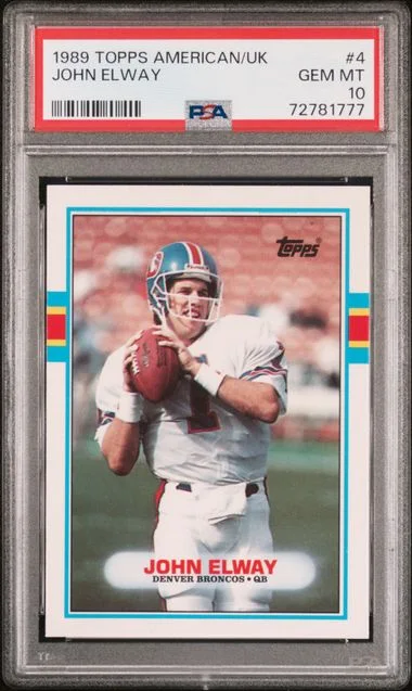1989 Topps John Elway American/UK #4 card image