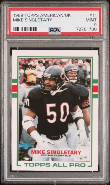 1989 Topps Mike Singletary American/UK #11 card image