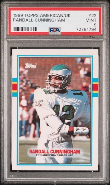 1989 Topps Randall Cunningham American/UK #22 card image