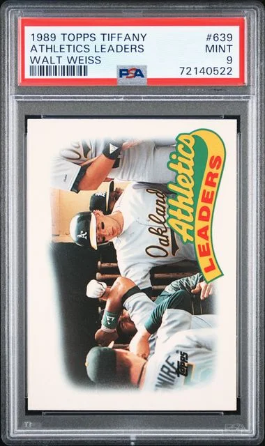 1989 Topps Tiffany Athletics Leaders Walt Weiss #639 card image
