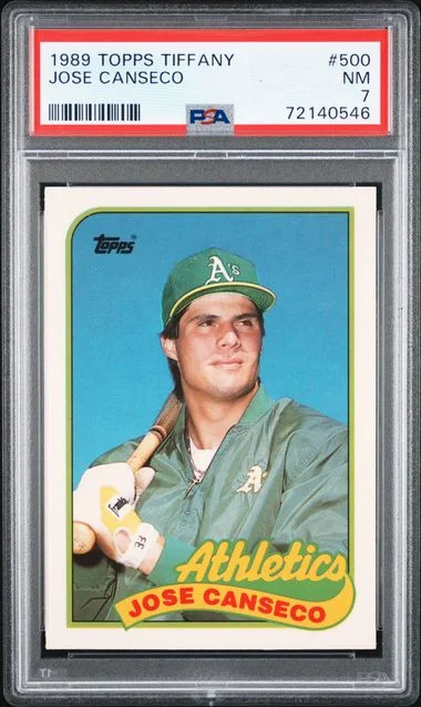 1989 Topps Tiffany Jose Canseco #500 card image