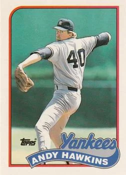 1989 Topps Traded Andy Hawkins #47T card image