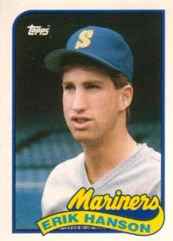 1989 Topps Traded Erik Hanson #45T card image
