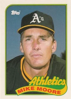 1989 Topps Traded Mike Moore #82T card image