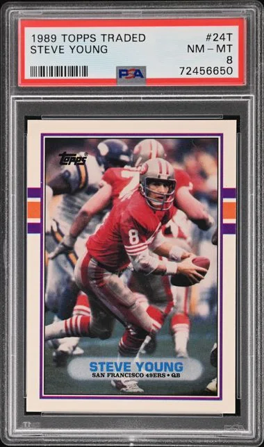 1989 Topps Traded Steve Young #24T card image