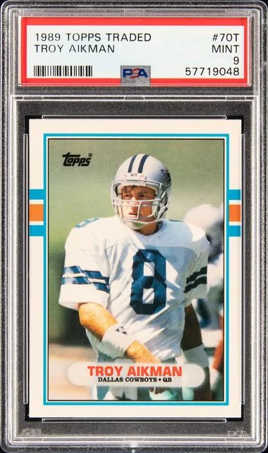 1989 Topps Traded Troy Aikman #70T card image